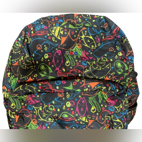 J World Oz Campus JW-100 Doodle Backpack Black Bag NWT Marine Sea Ocean Life - Picture 5 of 10